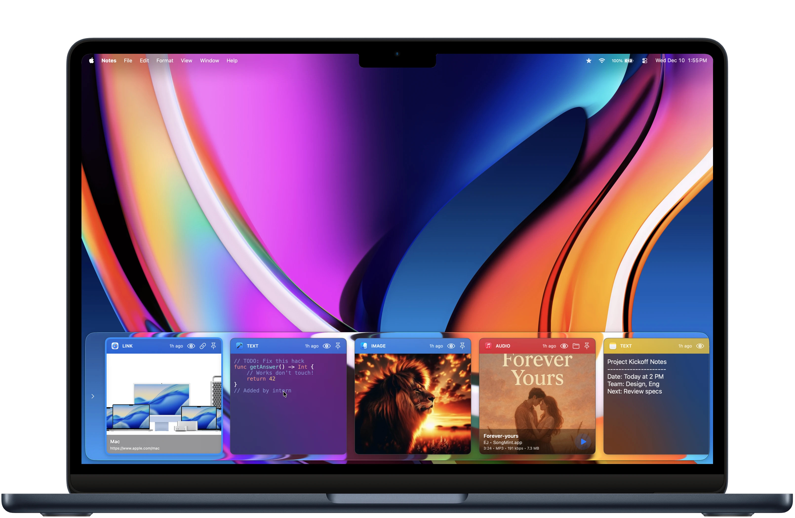Mac clipboard manager app showing clipboard history